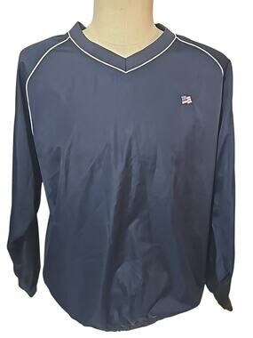 FootJoy Navy Golf Windbreaker Pullover Jacket Men’s XL V-Neck USA Flag